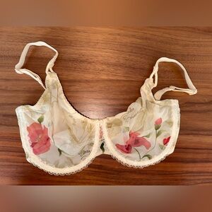 Floral Lace Trim Bra